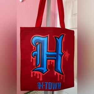 Houston Texans Styled Red Tote Bag with Blue Graphic H-Town